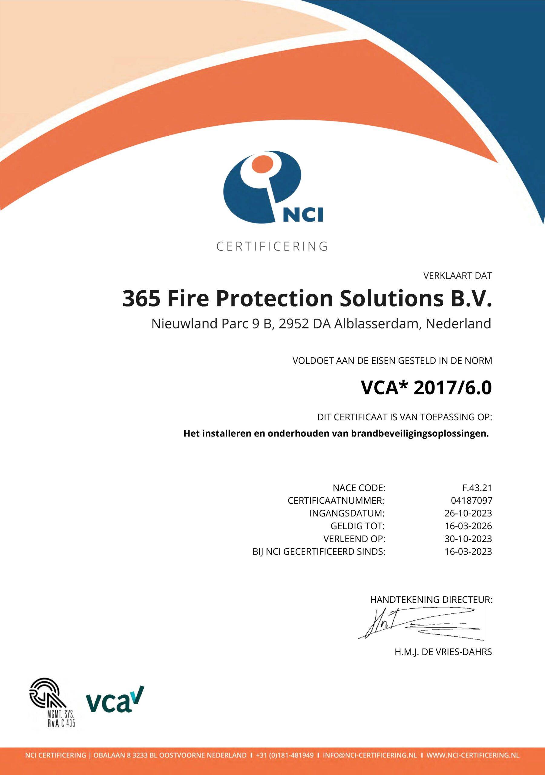 Aangepast certificaat 04187097 CA VCA1 365 12471ARB